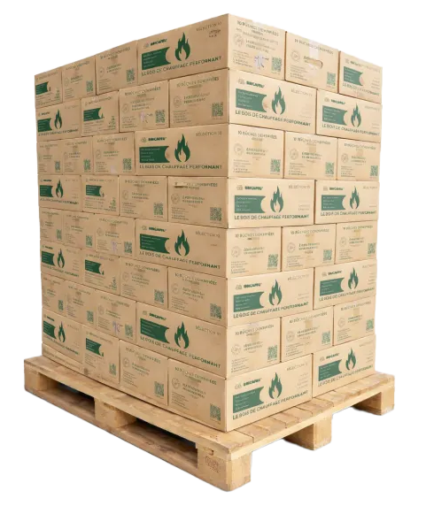 Palette Bûches densifiées BRICAFEU® - 81 cartons de 10 buches